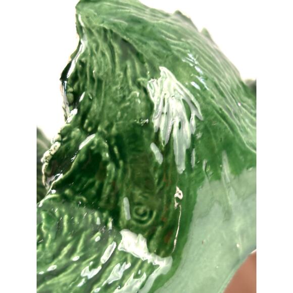 Vintage Ceramic Christmas Tree Green with White Snow Accent 13" Tall READ as is - Picture 6 of 14